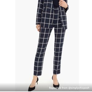 J. Crew French Girl Windowpane Slim Crop Pant